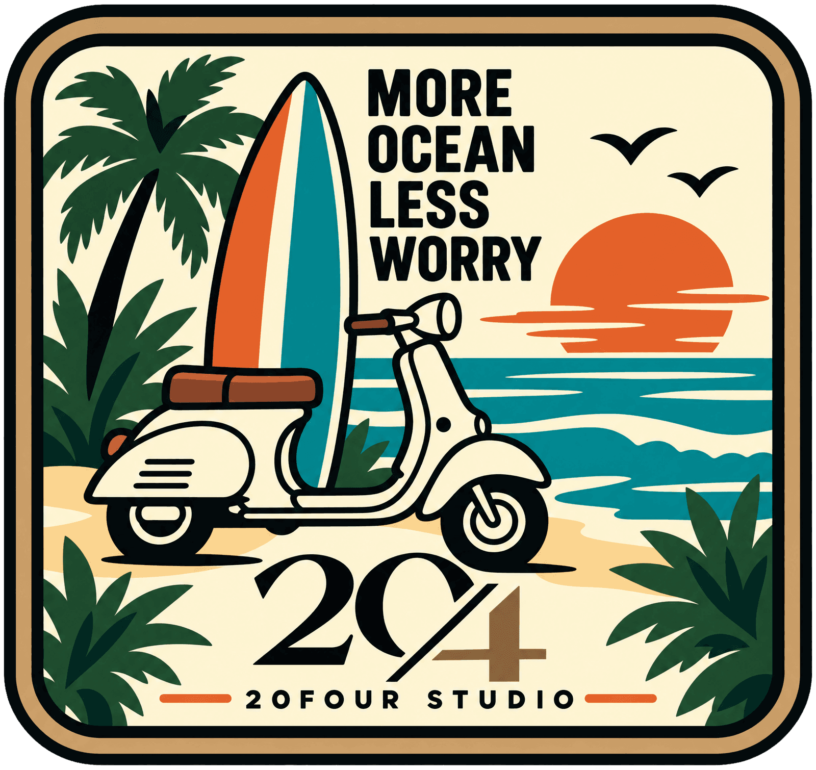 20FOUR STUDIO — More Ocean Less Worry (Square)
